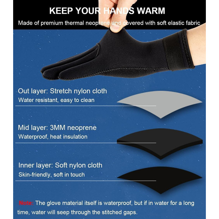 Набір для дайвінгу: рукавички та шкарпетки з неопрену 3мм, тепла термо-захист, антиковзаюча поверхня, для чоловіків та жінок, розмір M