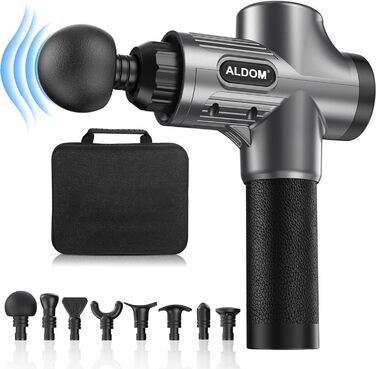 Електричний масажер для м'язів з 8 насадок та 30 рівнями швидкості - глибокий масаж