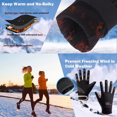 Рукавички сенсорні чоловічі/жіночі для спорту, зими, бігу, їзди на велосипеді, туризму (чорний, рожевий)