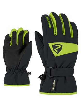 Дитячі гірськолижні рукавички Ziener LAGO GTX Junior — водонепроникні та дихаючі, lime green, розмір 3