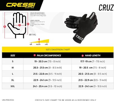 Рукавички для дайвінгу Cressi Cruz, 3 мм, неопрен, чорні, XL/5, антиковзне покриття долоні