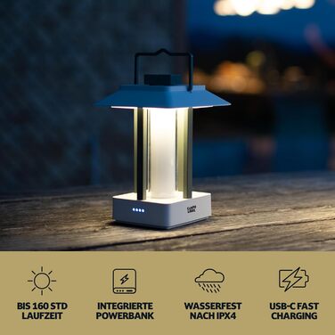 Настільна лампа для кемпінгу Campo Libre®: перезарядна, вологостійка, LED, з USB-Powerbank, до 160 годин роботи