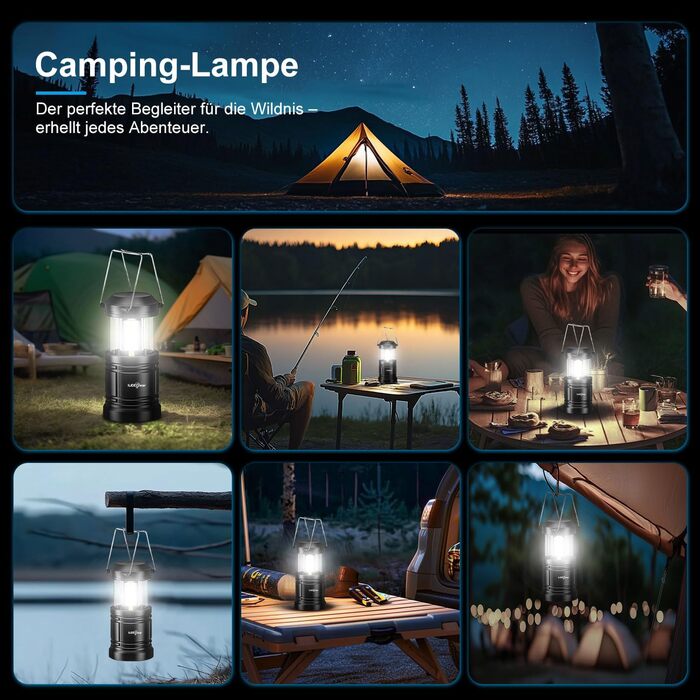 LED кемпінговий ліхтар на батарейках, портативна ультраяскрава лампа, складаний ліхтар для кемпінгу, набір для виживання, для походів, надзвичайні ситуації, 2 шт.
