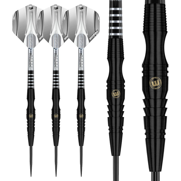 WINMAU Sniper Black професійний вольфрамовий дартс-набір з оперенням і стрижнями