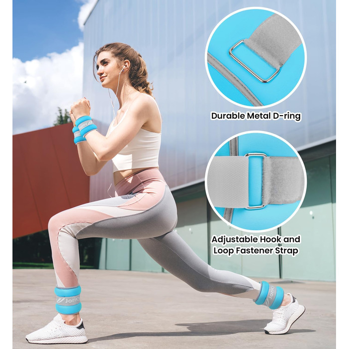 Гантелі на кісточку/зап'ястя для ніг та рук, 1/2/3/4/5/6/8/10 кг, 1 пара, блакитні