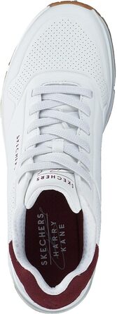 Чоловічі кросівки Skechers UNO Harry Kane AirSneaker, 43 EU, білий, Duraleather, замша Burgundy
