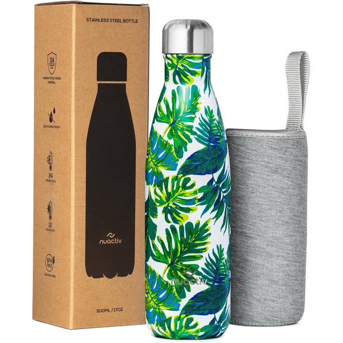 Фляга з нержавіючої сталі 500 мл – Термоізольована фляга, зберігає холод до 24 годин та тепло до 12 годин. Безпечна, з подвійними стінками, BPA-Free, міцна. Ідеальна для подорожей, активного відпочинку, школи, спорту, фітнесу та повсякденного використання