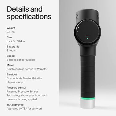 Масажний пістолет Hyperice Hypervolt 2 Pro з технологією Quiet Glide, портативний, чорний – перкусійний масажер