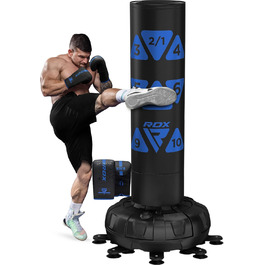 Боксерський мішок стоячий RDX 6FT, 330LB, комплект з рукавичками та покриттям XXL, блакитний