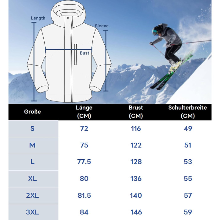 Чоловіча зимова куртка KEFITEVD: водонепроникна, дихаюча, з капюшоном, для сноуборду та активного відпочинку (XL, сіро-жовтий)