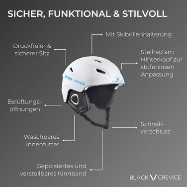 Скільний шолом Black Crevice Kitzbühel XL, полікарбонат, дихаючий, регульований, для чоловіків і жінок, синій/помаранчевий, спортивний дизайн