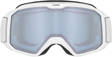 Лижна маска uvex Unisex Elemnt FM, універсальний розмір, біла матова/сріблясто-синя, 100% захист від UV, антифог