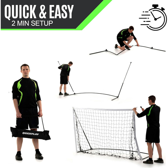Ворота футбольні QUICKPLAY Kickster Elite 360x180 см портативні професійні