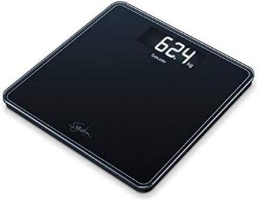 Ваги підлогові Beurer GS 400 Signature Line, скляні, чорні, дисплей XL, до 200 кг, 31x31 см