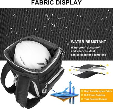 Чохол для лижних черевиків з відділенням для шолома, 65L туристичний рюкзак для лиж, водонепроникний мішок для лиж, сноуборду, лижного спорядження (чорний)