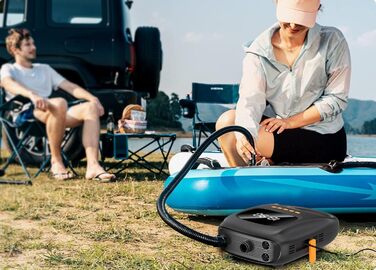 Технакс SUP-насос акумуляторний з Powerbank TX-266 7500 mAh, автоматичний вимкнення, 2 LED, USB-C, 12V, для надувних водних видів спорту