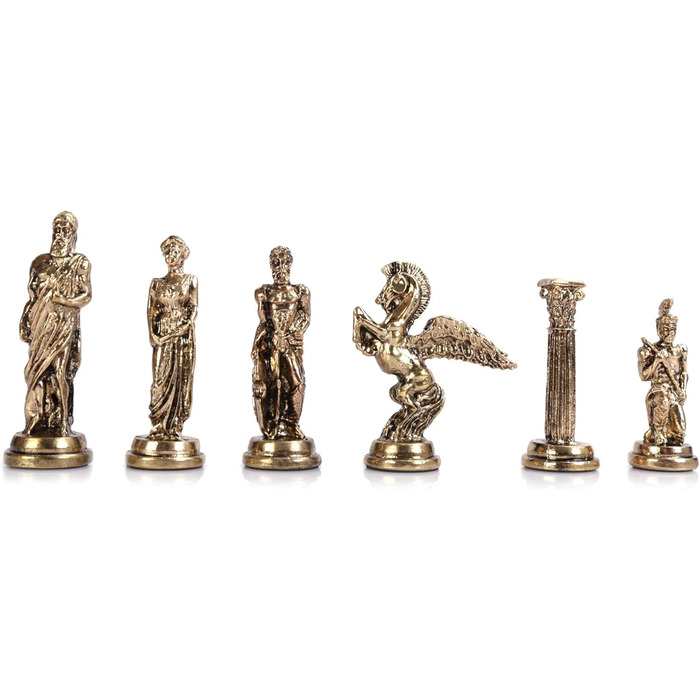 Шахи міфологічні металеві, середнього розміру, для дорослих, ручної роботи, шахові фігури та дошка з натурального масиву дерева, з внутрішнім зберіганням, висота короля 8 см