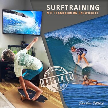 Балансувальна напівкуля JUCKER HAWAII Ocean Rocker з корку, Ø 30 см, висота 10 см, універсальна для баланс-бордів, 360° рух, тренування всього тіла, відчуття серфінгу