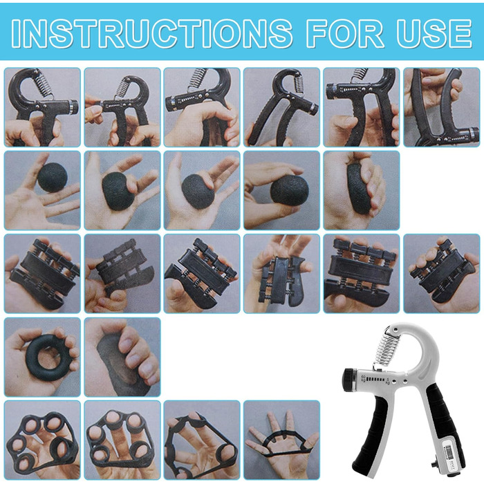 Набір для тренування рук та пальців (2 шт.), регульований, 5-60 кг, для спортсменів та відновлення