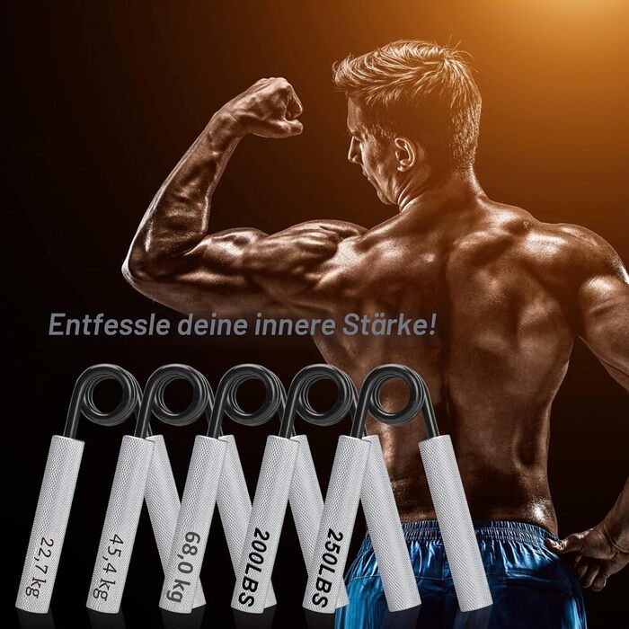 Griffkraft Trainer Set 5 шт. (50/100/150/200/250 LBS) - Розвиток сили рук, металевий тренажер для передпліччя та пальців