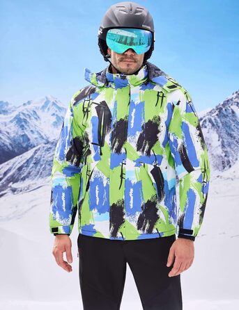 Чоловіча водонепроникна лижна куртка WUFU, тепла зимова модель, вітрозахисний Windbreaker Hebau (XL, Digitaldruck-02)