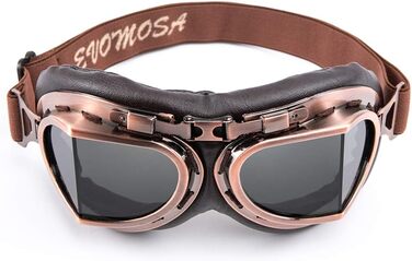 Мотоокуляри Evomosa Vintage для круїзера та скутера, захисні, мідний корпус, димчасті лінзи, для байка, турингу, анти-пилові