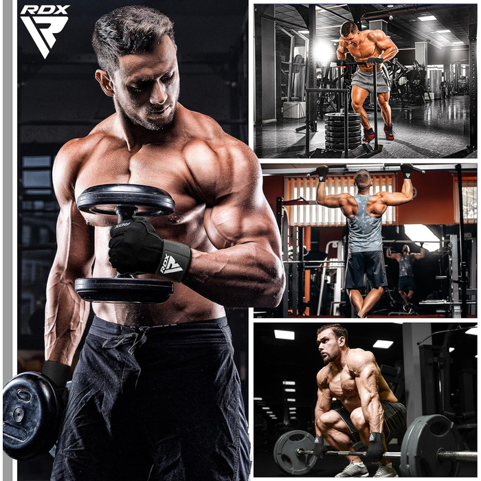 Рукавички для тренувань RDX Fitness з фіксаторами зап'ястя, 15 дюймів, захист від ковзання, для важкої атлетики, пауерліфтингу, чоловічі/жіночі