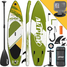 Надувна SUP-дошка ALLPICK Premium 320 см з універсальним кріпленням для камери, повним комплектом аксесуарів, для дітей і дорослих, вантажопідйомність 150/180 кг, для початківців і досвідчених