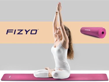 Килимок для йоги та фітнесу FIZYO FITYO, рожевий, 183x61x1 см, NBR-гума, для йоги, тренувань, відпочинку