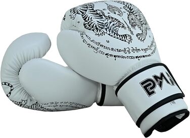 Боксерські рукавички Playwell Twin Tiger Muay Thai, матові білі, для тайського боксу