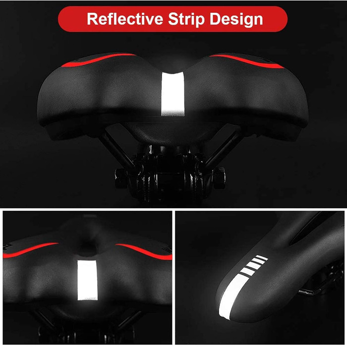 Гелевий велосипедний сідло, ергономічний, амортизований, дихаючий, для BMX/шосе/MTB (червоний)