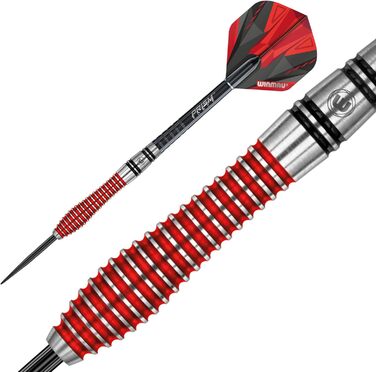 Дартс WINMAU Dennis Priestley, 22 г, професійний, вольфрамовий, сталевий наконечник, комплект з оперенням і шафтами