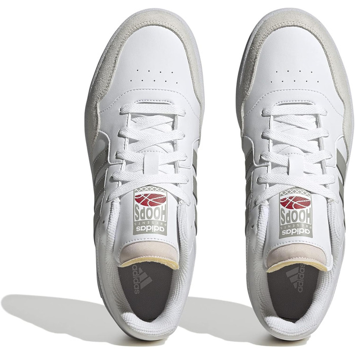 Жіночі кросівки adidas Hoops 3.0 Low Classic (44 EU, білий, металевий сірий, сірий)