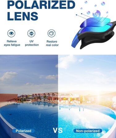 Окуляри для плавання ZIONOR G1 з поляризацією, унісекс, дорослі, жіночі, антизапітніння, 100% захист від УФ-променів, чорно-блакитні