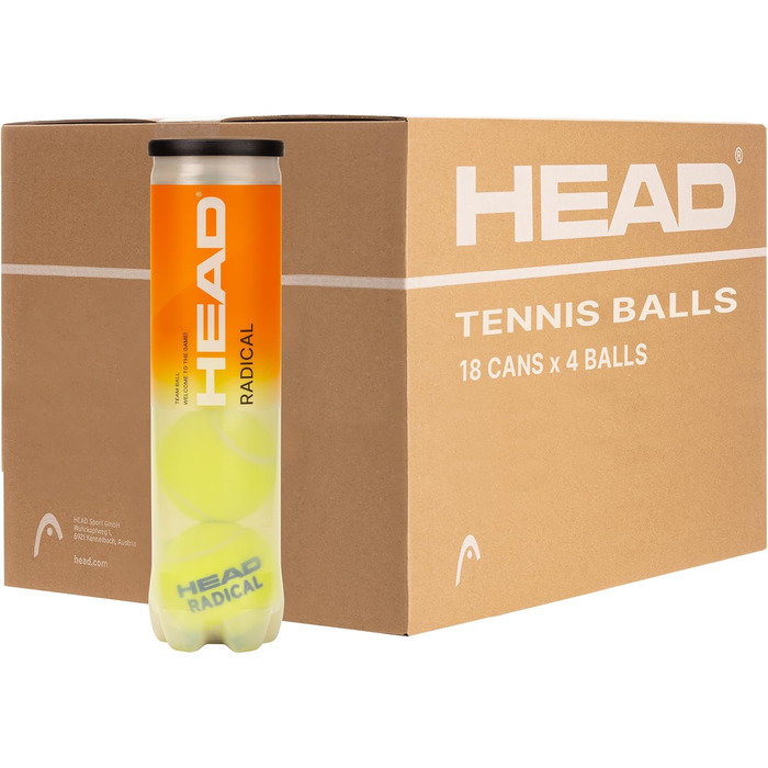 Набір тенісних м'ячів HEAD Radical Box (72 м'ячі) - 4B X 18 Dosen
