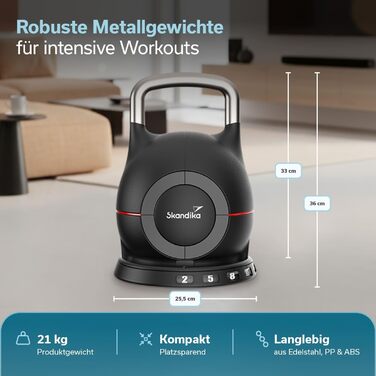 Набір гантелей Skandika Hanteln Paino: регульовані, 1.5-24 кг, штанга, гиря, диски. Для дому та спортзалу.