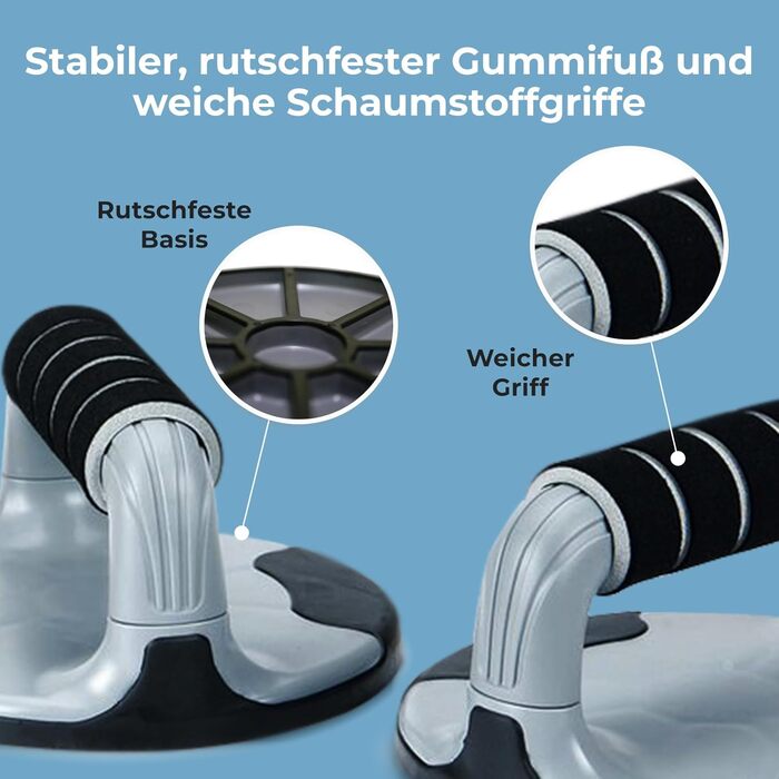 Стойка для віджимань ResultSport Power-Push-Up з м'якими ручками (чорний) для чоловіків та жінок, тренування грудей