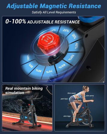 Велотренажер DMASUN 8715C з магнітним опором, велоергометр з LCD-дисплеєм, фітнес-велосипед для дому, до 160 кг