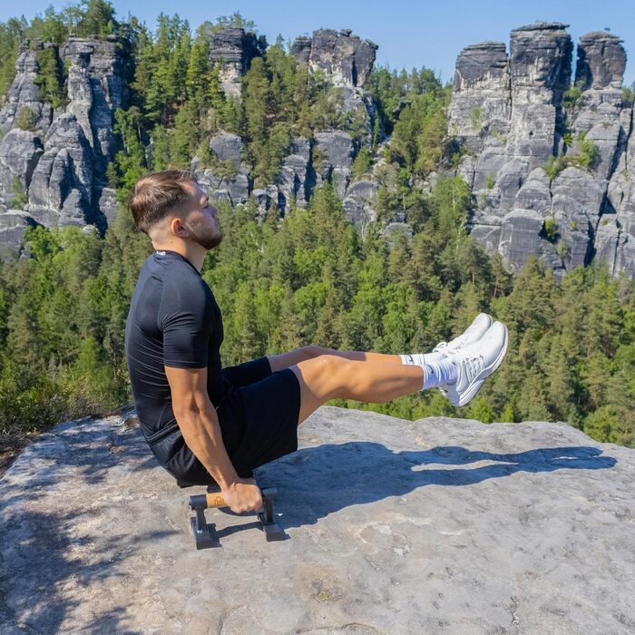 Паралелетки Müller & Blum з дерева, неслизькі ручки для віджимань, обладнання для калістеніки преміум-класу для занять в приміщенні та на вулиці, захист суглобів під час віджимань, міцні ручки для стійки на руках, віджимання