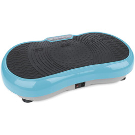 VITALmaxx Вібротренажер 200 Вт, 4-частини, блакитний, LCD-дисплей, пульт дистанційного керування, 99 рівнів вібрації, 9 програм, 3 зони вібрації, еспандери з ручками