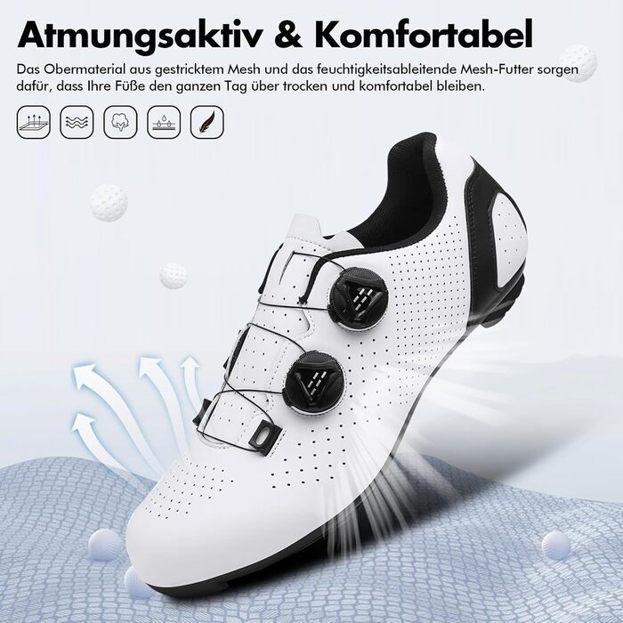 Велосипедні шкарпетки для чоловіків та жінок | Шкарпетки для шосе, Peloton та Indoor Cycling | Легкі та дихаючі, 41 EU, білі