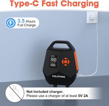 Електричний насос для сапборду (SUP) 20 PSI, акумуляторний, 12000 mAh, з функцією накачування та здуття, для каяків, помаранчевий