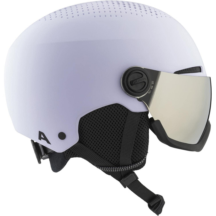 Жіночий лижний шолом Alpina Arber Visor Q-Lite, жорсткий корпус, фіолетовий, 54-58 см