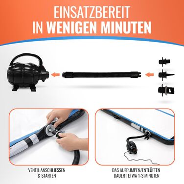 Airtrack мат для гімнастики надувний 3/4/5м, 120см, 10/20см, з електронасосом, ремонтним набором та сумкою 400x120x20см