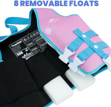 Дитяча жилет-плавучка для купання Gogokids Neopren, рожевий, S (13-30 кг)