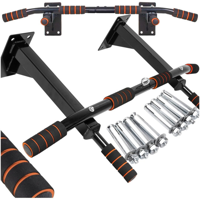 Климмер на стіну ASATO® 4-в-1 – до 200 кг, турнік з дип-станцією, сталь, 95 см, для дому