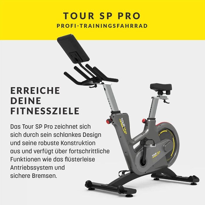 Велотренажер Bluefin Fitness TOUR SP з Bluetooth, додатком для смартфона, підтримкою Kinomap, Live Video Streaming, відеотренуваннями, для домашнього спортзалу