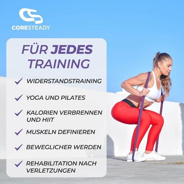 Еспандер Coresteady фітнес-гумка для спорту, міцна гумова стрічка для підтягувань, чоловіків і жінок, силові тренування та нарощування м’язів, фітнес, тренування, допомога при підтягуваннях, фіолетова, середній рівень, 15-40 кг