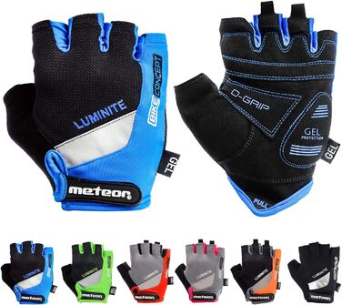 Рукавички велосипедні Meteor Radhandschuhe MTB Gel GX31 Green для чоловіків та жінок, дитячі, для гірського велосипеда, downhill, хайкінгу, синій, XS