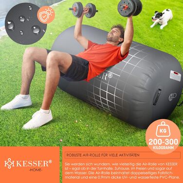 KESSER® Надувний Airtrack з електричною помпою та сумкою, гімнастичний мат для йоги, фітнесу, тренувань, балансу, спорту